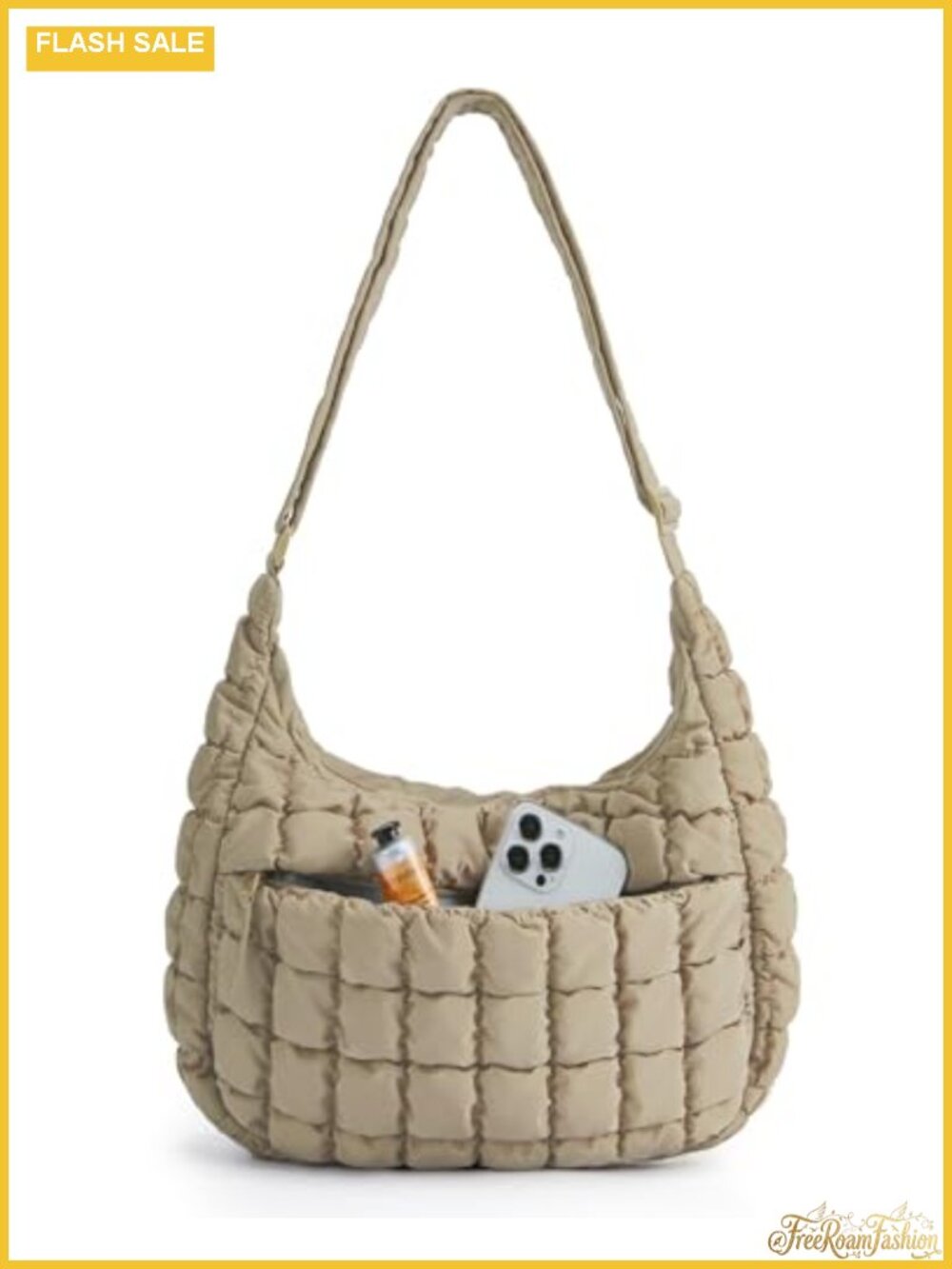 Quilted Crossbody Bag Women Adjustable Strap Water-Resistant Travel Purse